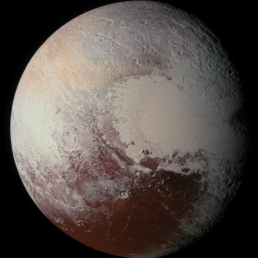 Pluto photographed by New Horizons, July 2015